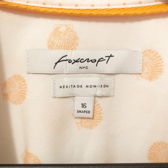 Foxcroft Seashell print non-iron shirt - Picture 6 of 7